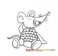 简笔画：高兴的小老鼠2