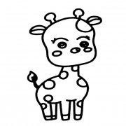 卡通小长颈鹿动物简笔画步骤图片大全