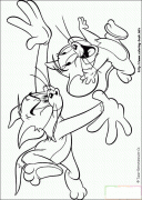 猫飞快地追着老鼠简笔画