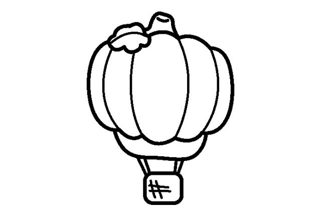 卡通热气球简笔画图片4