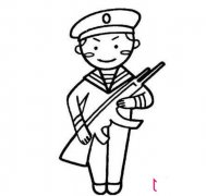军人简笔画，好画的人物简笔画图片
