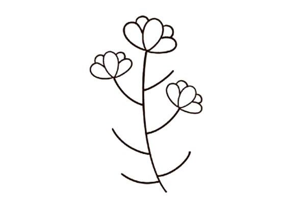​一枝漂亮的小花简笔画步骤图