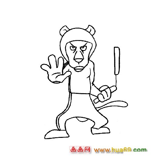 耍双节棍的豹子│动物简笔画