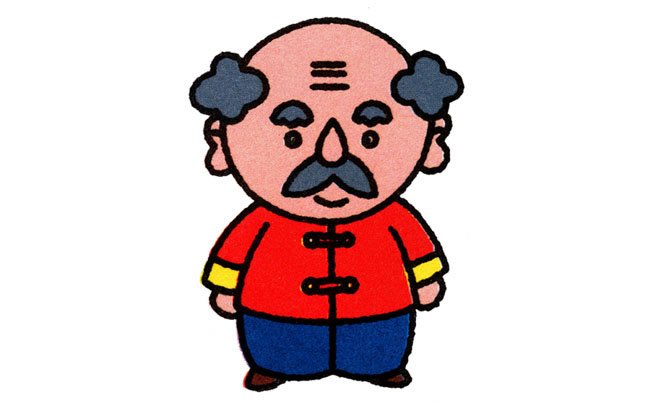 爷爷人物简笔画步骤图片大全