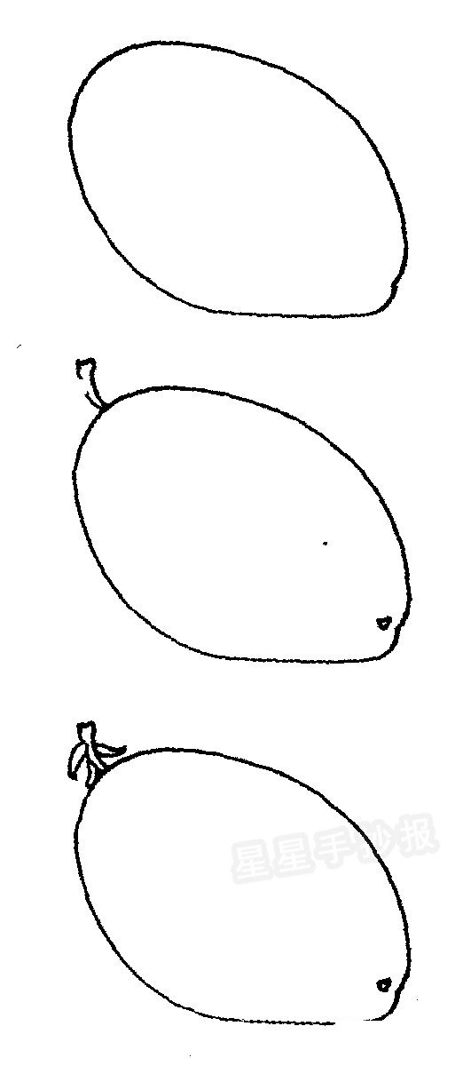 白兰瓜简笔画