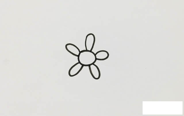 五瓣花简笔画画法步骤图片