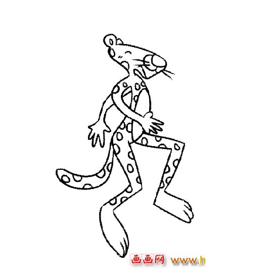 欢快的豹子简笔画