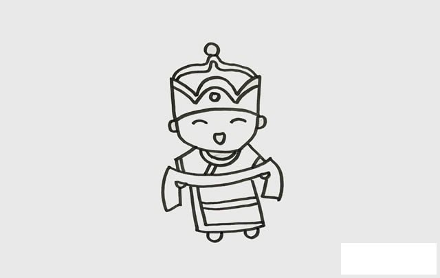 少数民族人物简笔画彩色画法步骤图片
