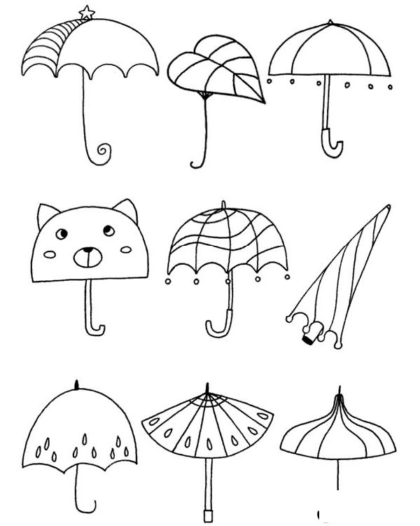 雨伞简笔画图片大全