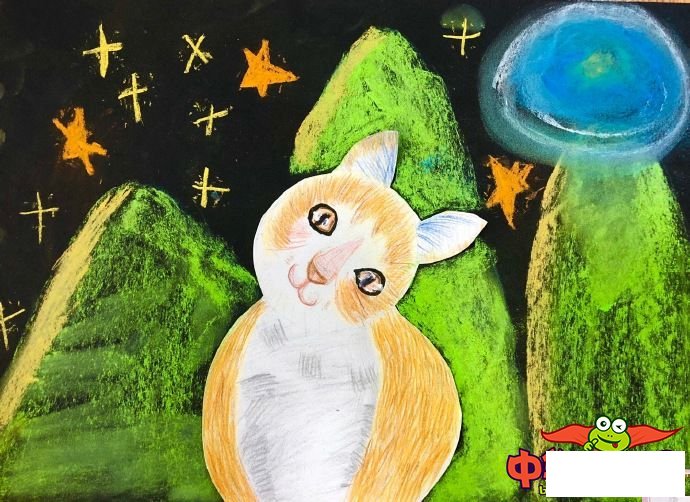 儿童简单好看的彩铅画图片大全，歪头杀的小猫咪