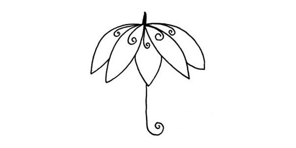 雨伞简笔画步骤图解