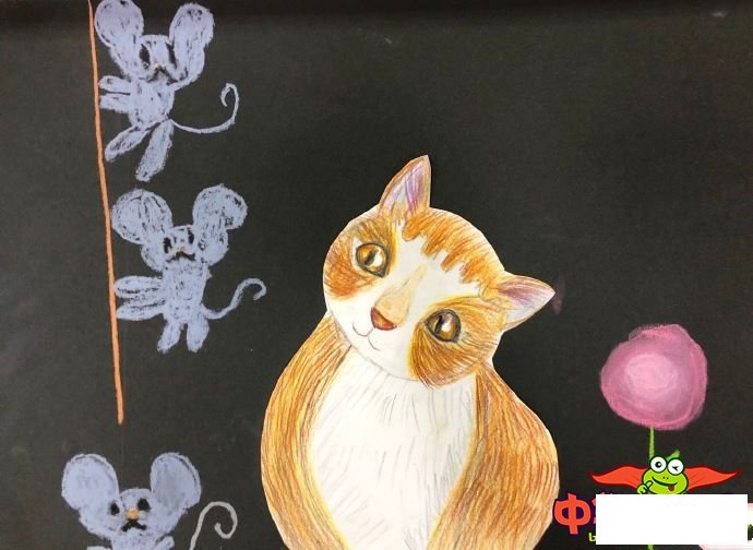 儿童简单好看的彩铅画图片大全，歪头杀的小猫咪