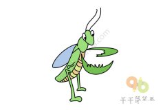 凶狠的螳螂简笔画