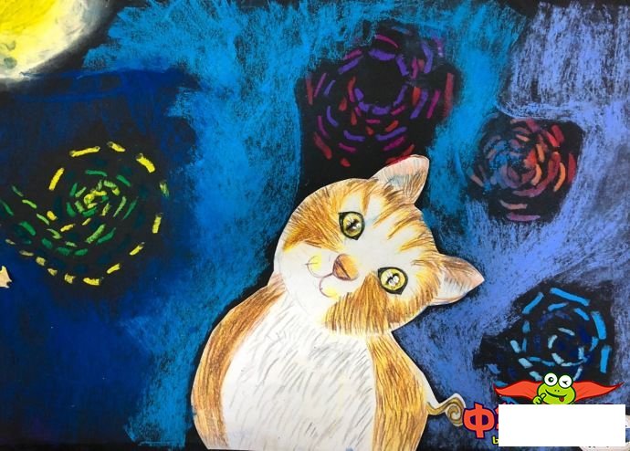 儿童简单好看的彩铅画图片大全，歪头杀的小猫咪