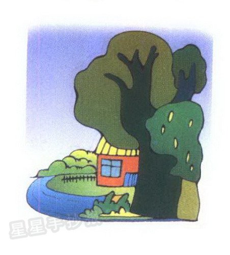 村庄简笔画图片大全