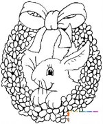 小兔子花篮简笔画1