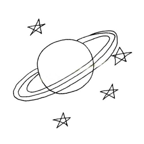 人造卫星简笔画儿童画