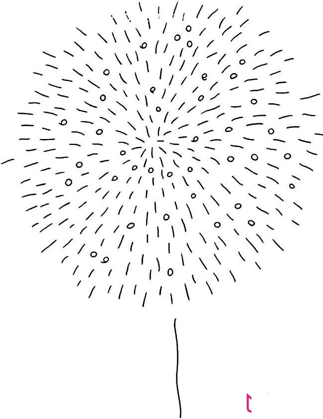 简单的烟花简笔画图片，一起看烟花