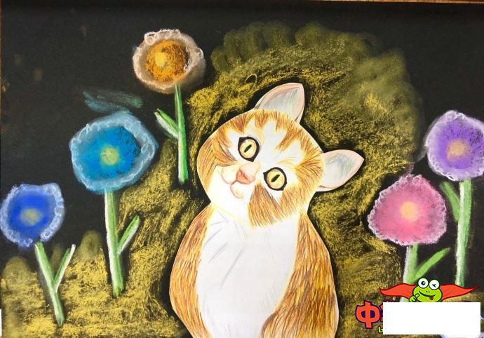 儿童简单好看的彩铅画图片大全，歪头杀的小猫咪