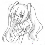 Q版超萌美少女简笔画图片