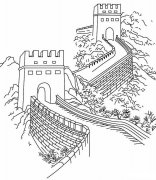 雄伟的万里长城简笔画