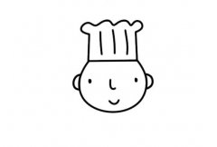 幼儿学画厨师简笔画步骤画法