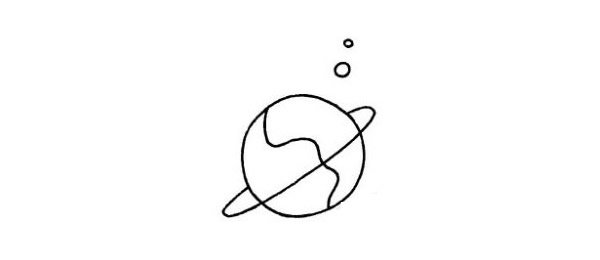星球简笔画步骤图