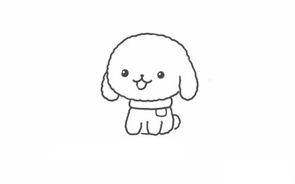 泰迪犬简笔画步骤图