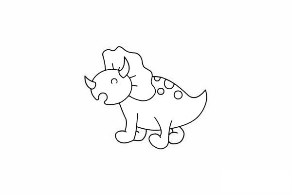 三角龙简笔画图片步骤五
