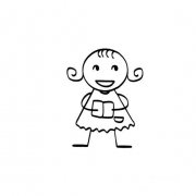开心的小女孩画法