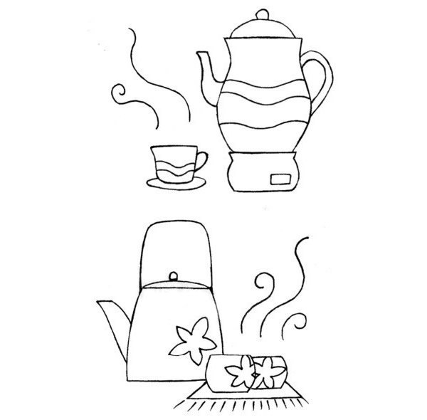 茶杯、茶壶简笔画图片