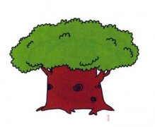 幼儿园简单大榕树简笔画 涂色大榕树怎么画