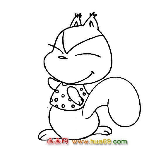 简笔画【调皮的小松鼠】2