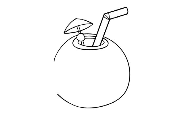 卡通椰子简笔画