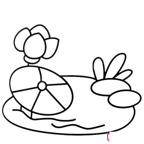 简单的风景简笔画图片，荷塘简笔画