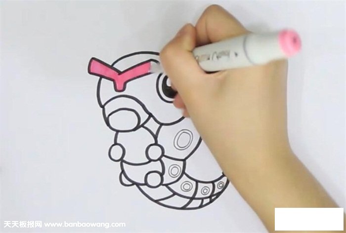 绿毛虫简笔画