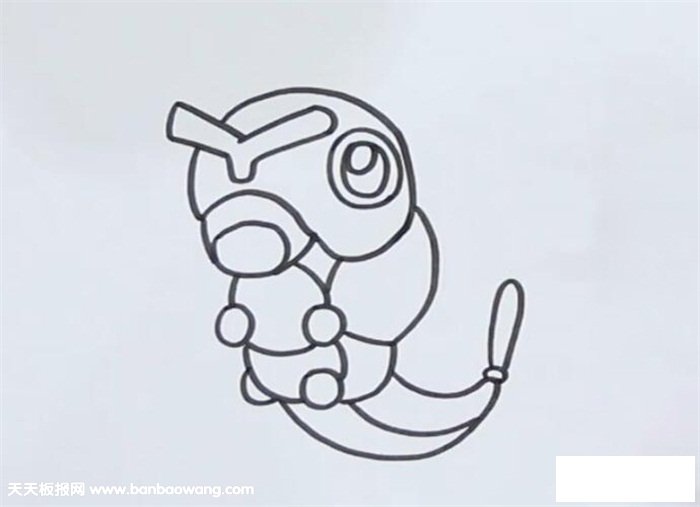绿毛虫简笔画