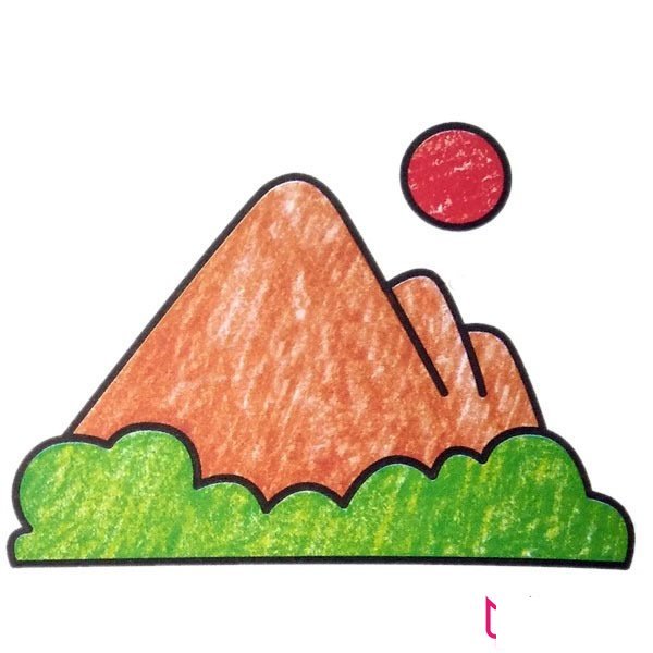 儿童风景简笔画图片，日落简笔画