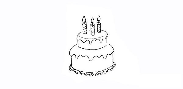 双层生日蛋糕简笔画