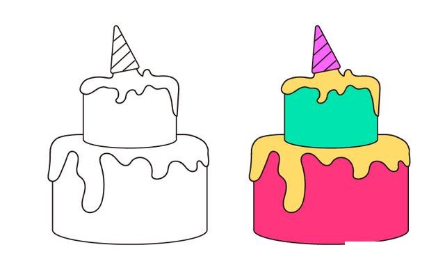 生日蛋糕简笔画