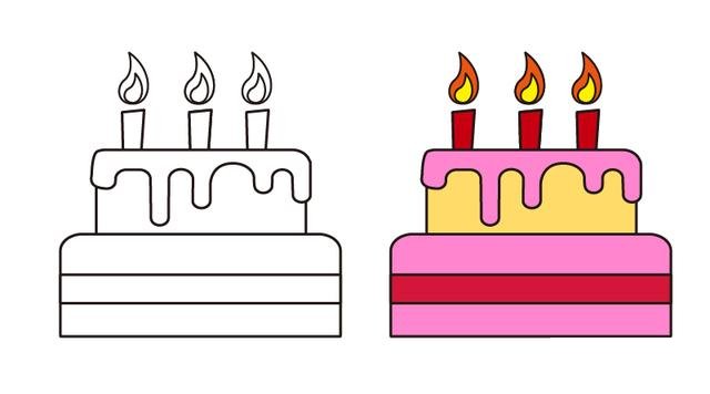 生日蛋糕简笔画