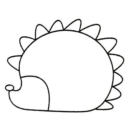 幼儿刺猬简笔画的画法步骤图片