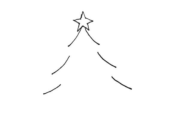 漂亮的圣诞树简笔画