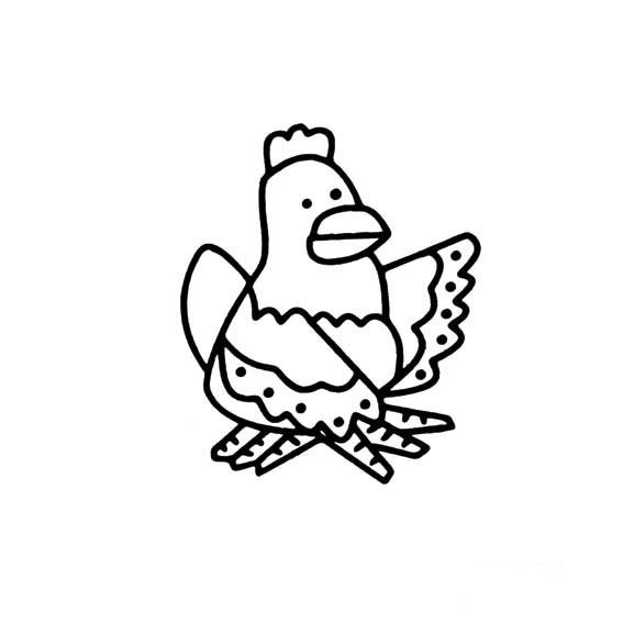 大公鸡卡通简笔画法
