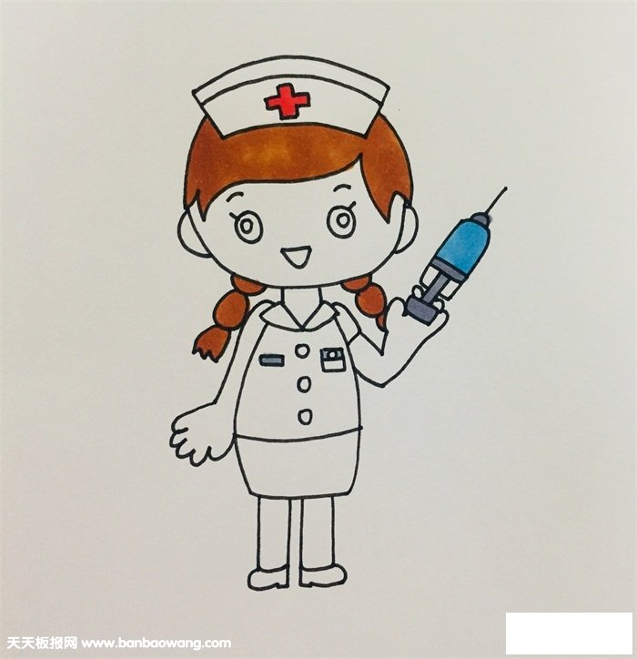 卡通护士简笔画步骤