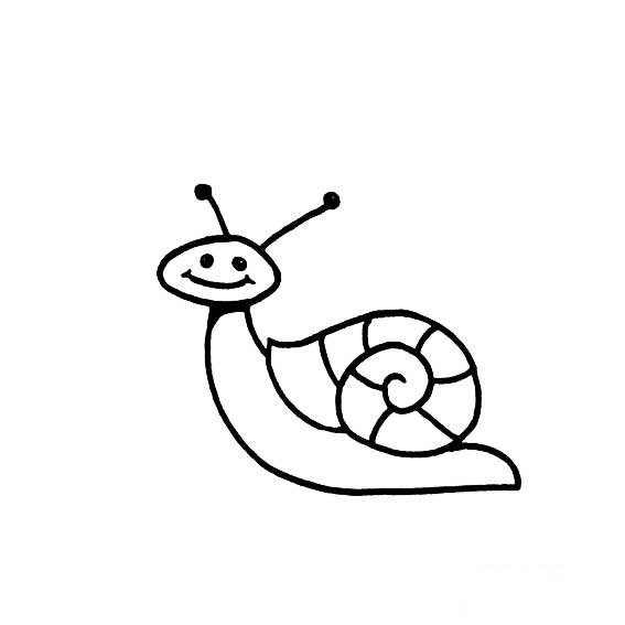 画蜗牛的简笔画法