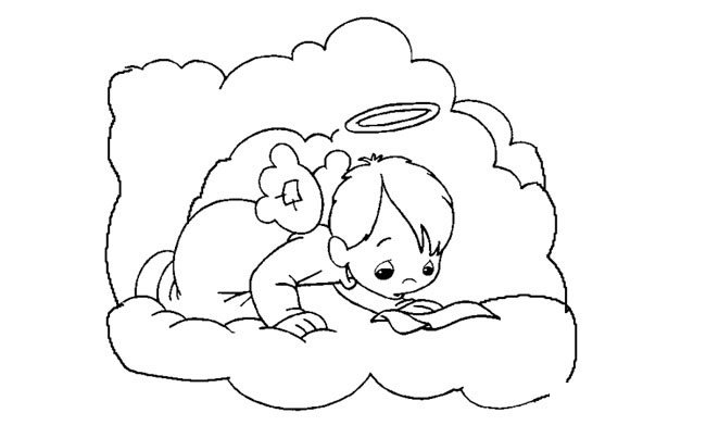 天使动漫人物简笔画步骤图片大全