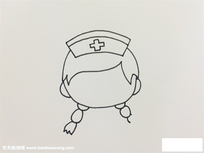 卡通护士简笔画步骤