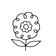 一朵花的简笔画