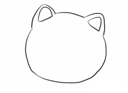 招财猫简笔画步骤教程